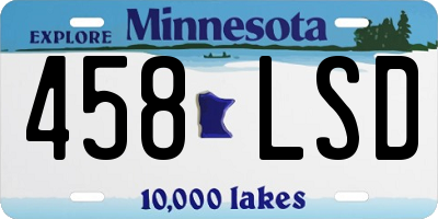 MN license plate 458LSD