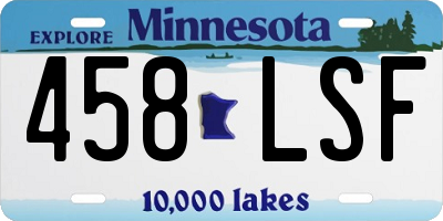 MN license plate 458LSF