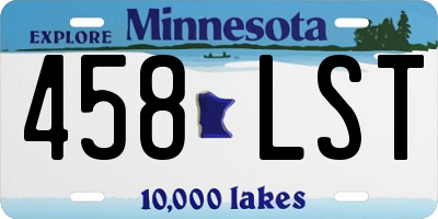 MN license plate 458LST