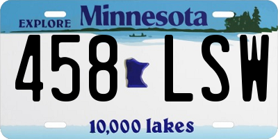 MN license plate 458LSW