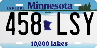 MN license plate 458LSY