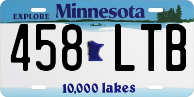 MN license plate 458LTB