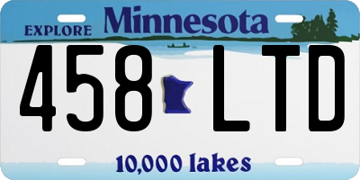 MN license plate 458LTD