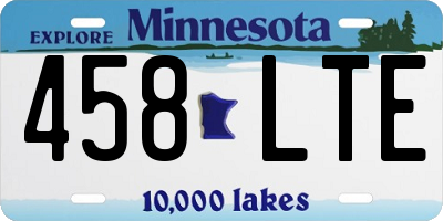 MN license plate 458LTE