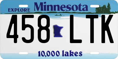 MN license plate 458LTK