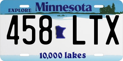 MN license plate 458LTX