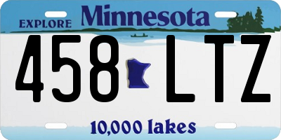 MN license plate 458LTZ
