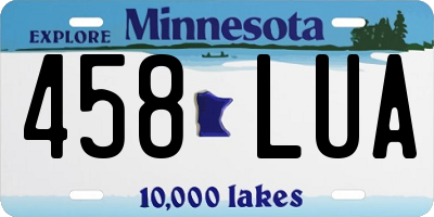 MN license plate 458LUA