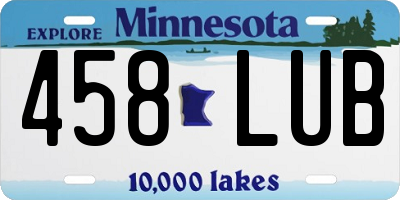 MN license plate 458LUB