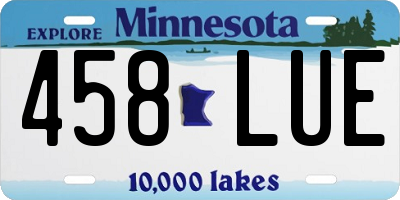 MN license plate 458LUE
