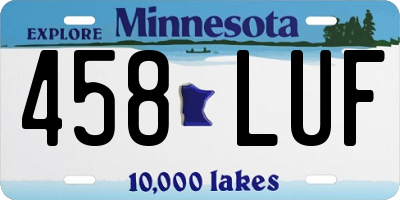 MN license plate 458LUF