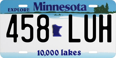 MN license plate 458LUH