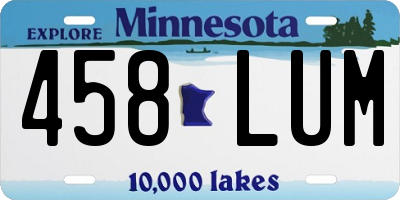 MN license plate 458LUM