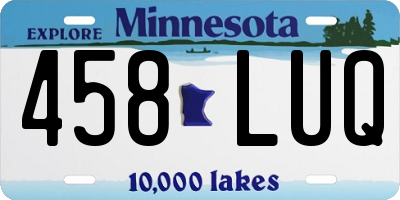 MN license plate 458LUQ