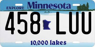 MN license plate 458LUU