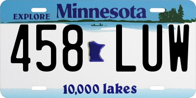 MN license plate 458LUW