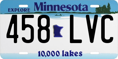 MN license plate 458LVC