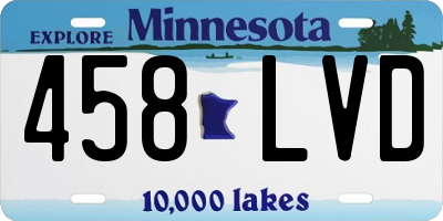 MN license plate 458LVD