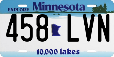 MN license plate 458LVN