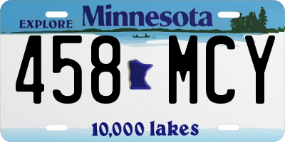 MN license plate 458MCY