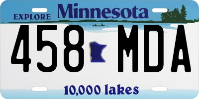 MN license plate 458MDA