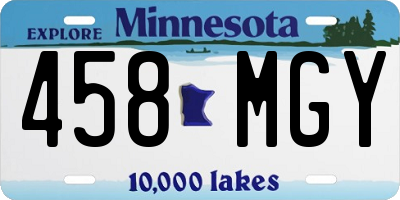 MN license plate 458MGY