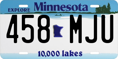 MN license plate 458MJU