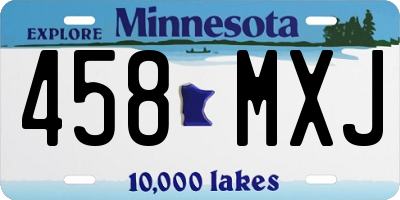 MN license plate 458MXJ