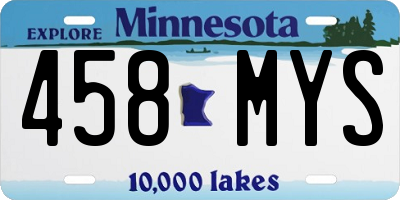 MN license plate 458MYS