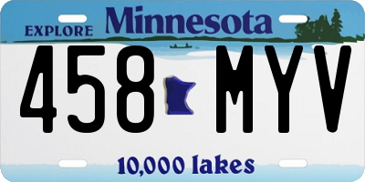 MN license plate 458MYV