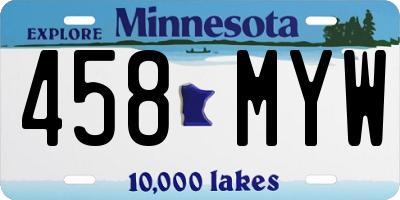 MN license plate 458MYW