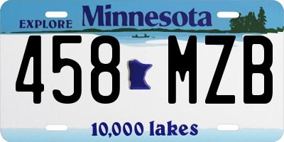 MN license plate 458MZB