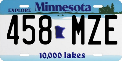 MN license plate 458MZE