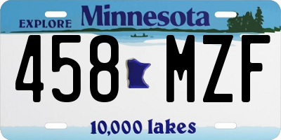 MN license plate 458MZF