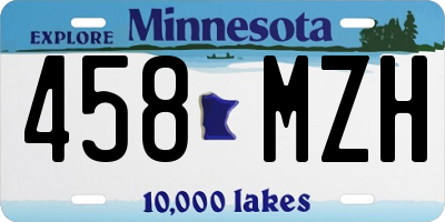 MN license plate 458MZH