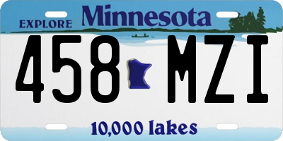 MN license plate 458MZI