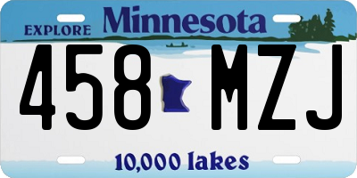 MN license plate 458MZJ