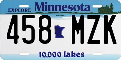 MN license plate 458MZK