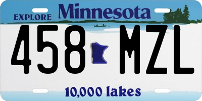 MN license plate 458MZL