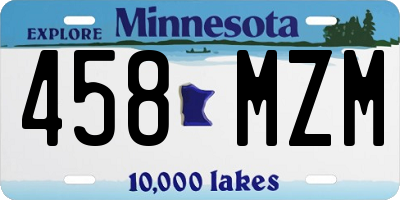 MN license plate 458MZM
