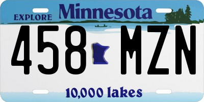 MN license plate 458MZN