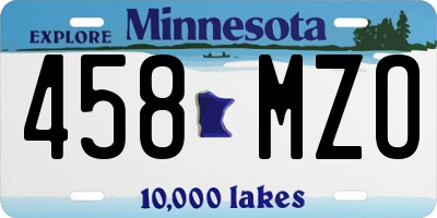 MN license plate 458MZO