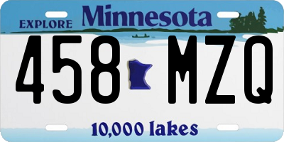 MN license plate 458MZQ