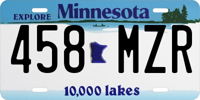 MN license plate 458MZR