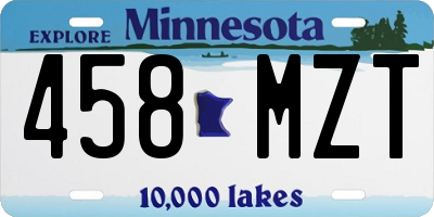 MN license plate 458MZT