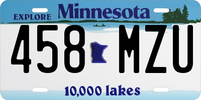 MN license plate 458MZU