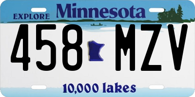 MN license plate 458MZV