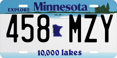 MN license plate 458MZY