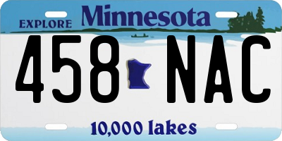 MN license plate 458NAC
