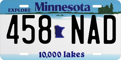 MN license plate 458NAD